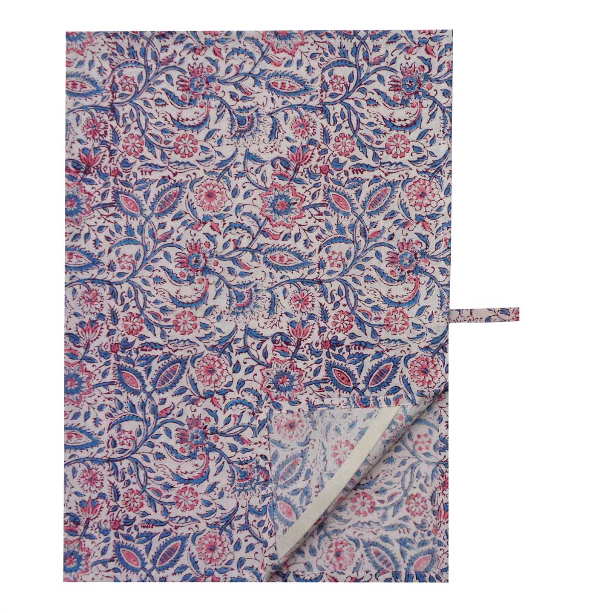 Hand Block Printed Cotton Kitchen Towels 50x70 cms  Rukmani Maroon Open 104290