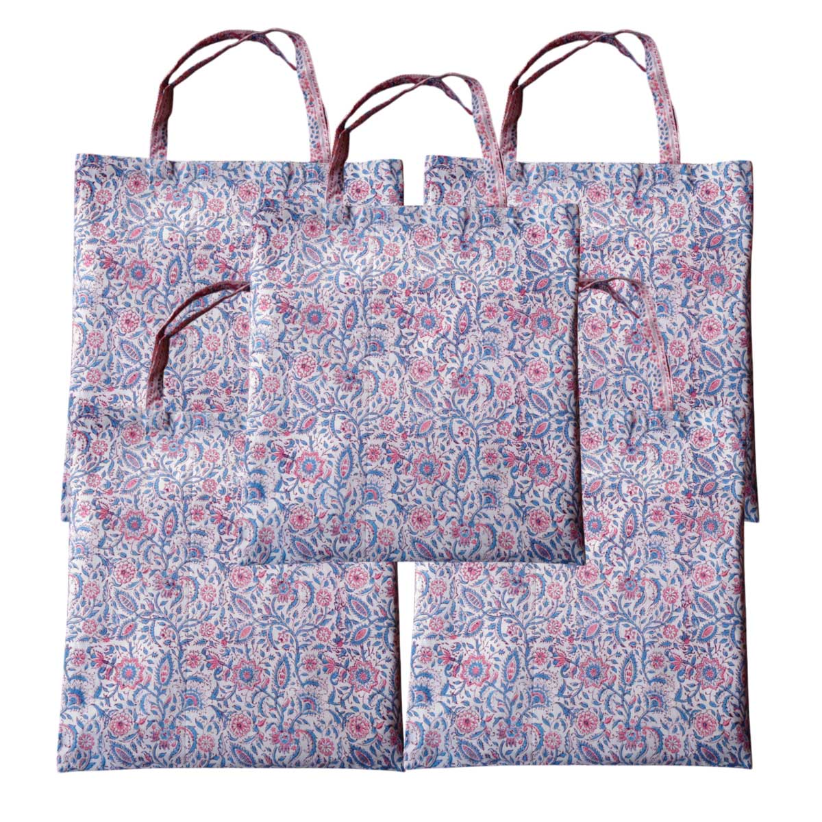 Grocery Totes Set of 5 Bags Rukmani Maroon Open 104290