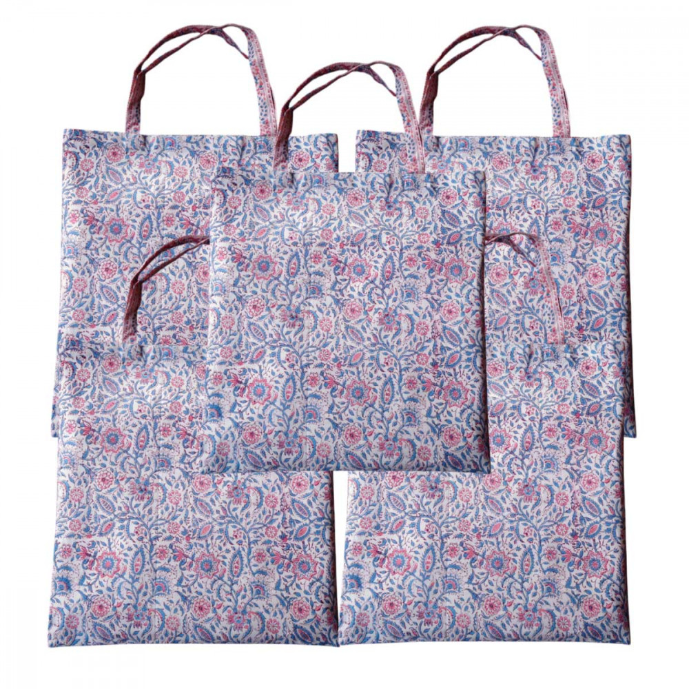 Image of Grocery Totes ( Set of 5 Bags) / Rukmani Maroon Open 104290