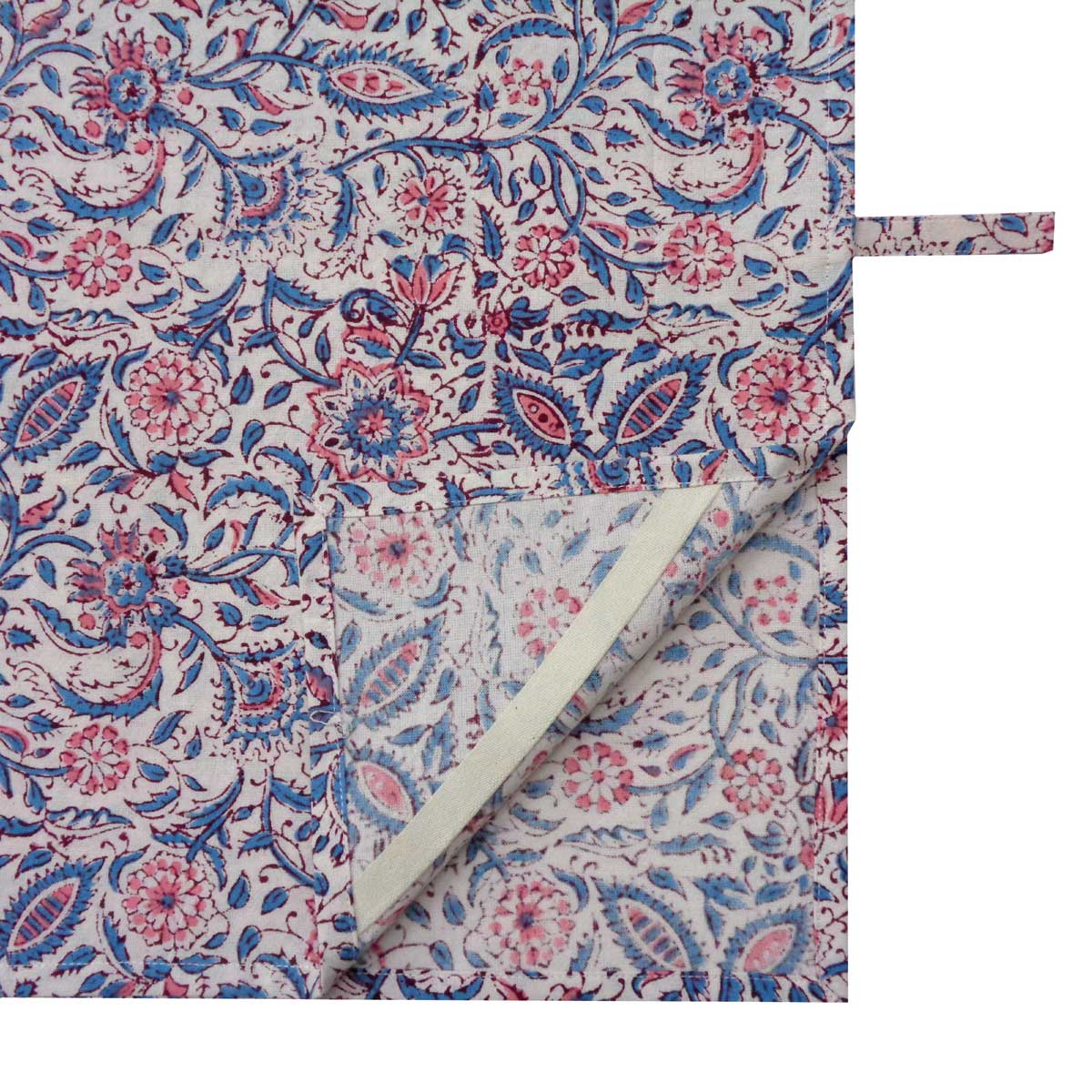 Hand Block Printed Cotton Kitchen Towels 50x70 cms Rukmani Maroon Open 104290