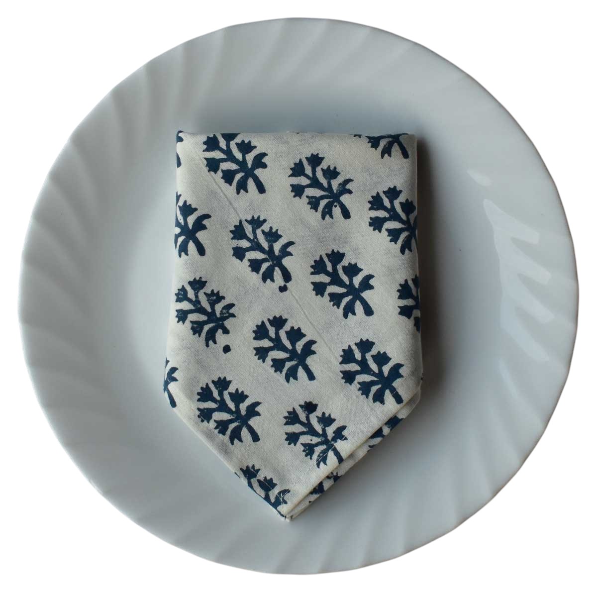 Hand Block Printed Cotton Napkin 45x45 cms Set of 4 Napkins  Saat Patti Phool 202222