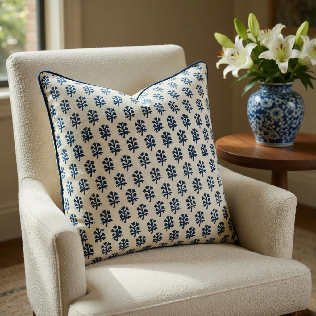Piping Cushion Cover 50x50 cms Saat Patti Phool 202222