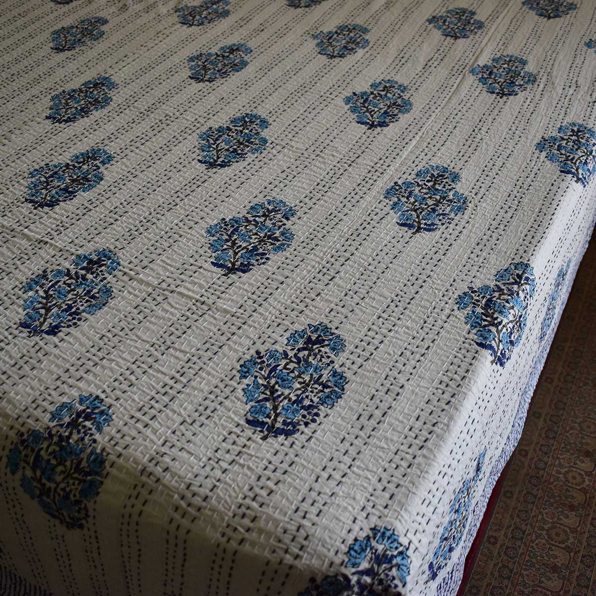 Hand Block Printed Cotton Kantha Queen Size  202535