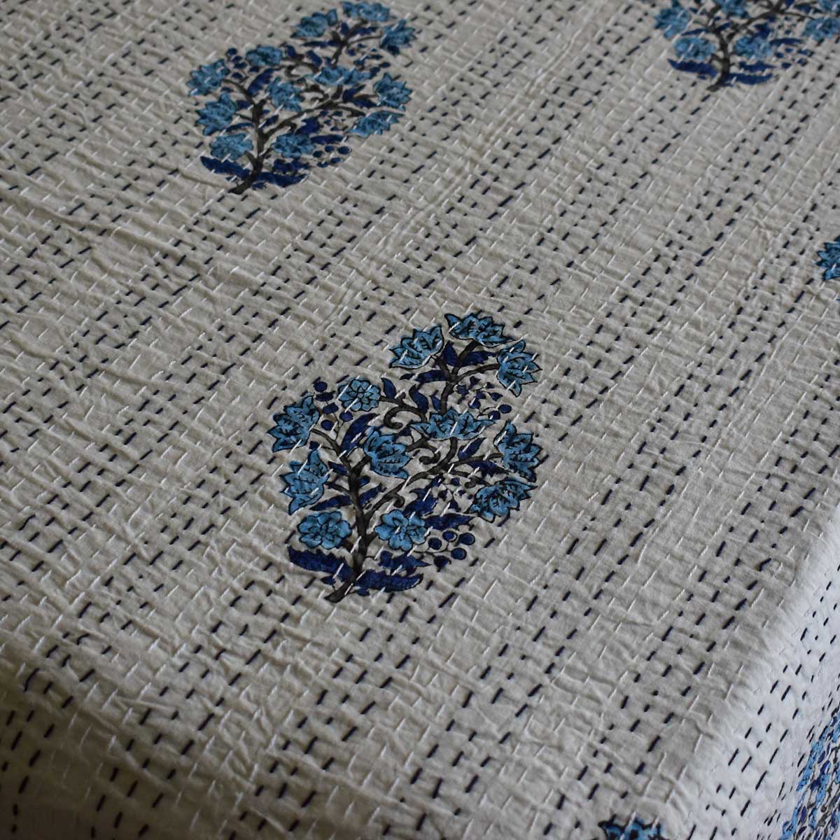 Hand Block Printed Cotton Kantha Queen Size  202535