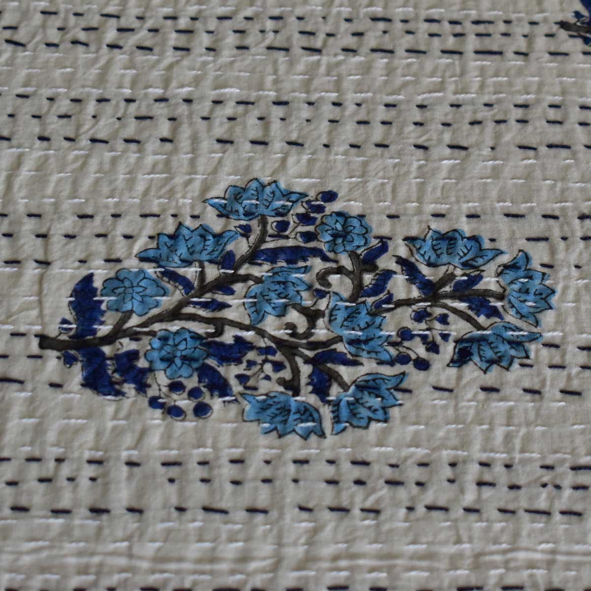 Hand Block Printed Cotton Kantha Queen Size  202535