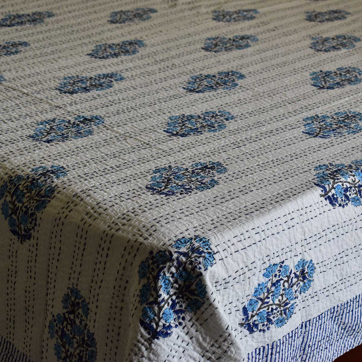 Hand Block Printed Cotton Kantha Queen Size  202535