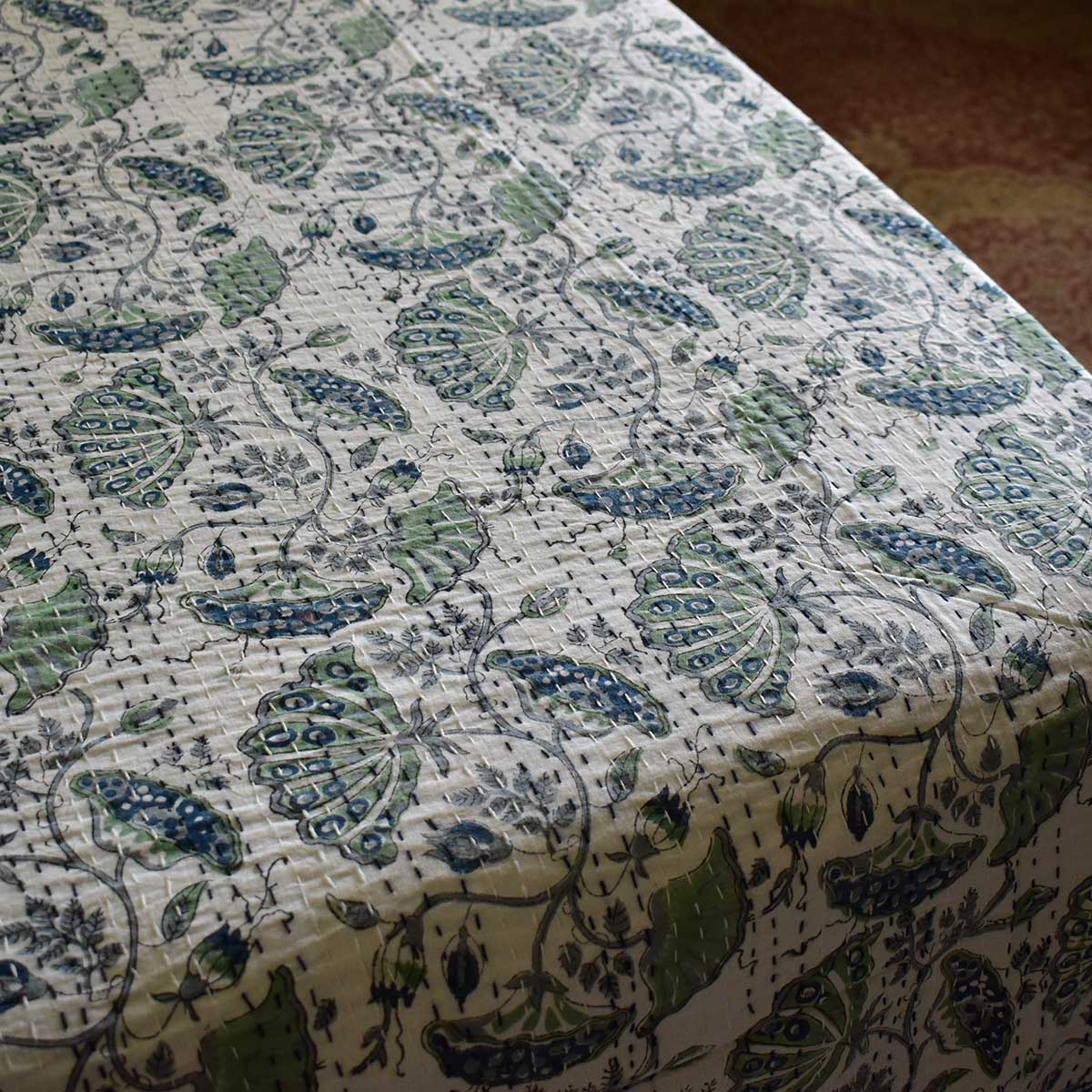 Hand Block Printed Cotton Kantha Queen Size  202536