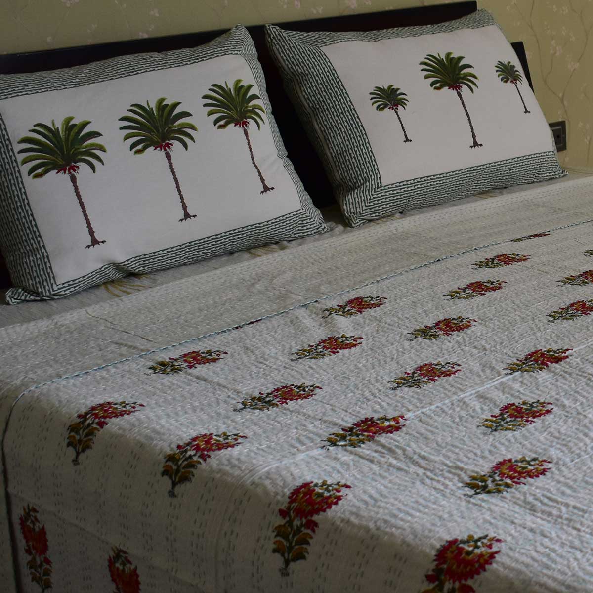 Hand Block Printed Cotton Kantha Queen Size  202537