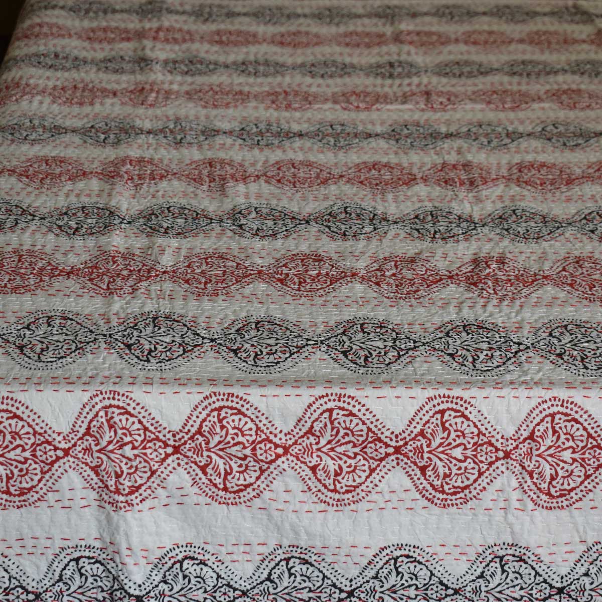 Hand Block Printed Cotton Kantha Queen Size  202539