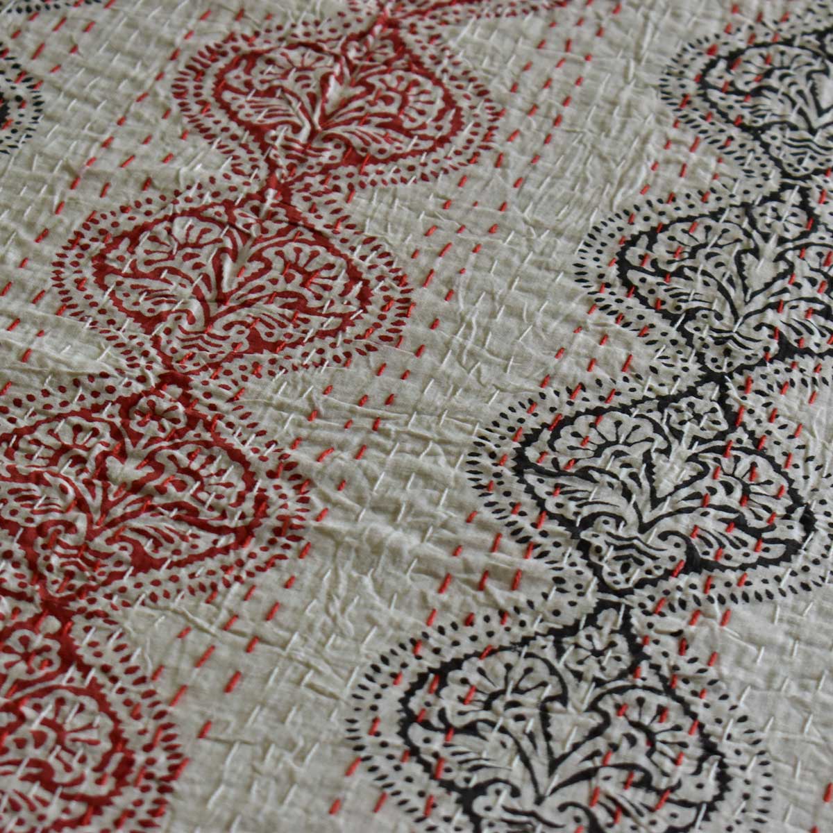 Hand Block Printed Cotton Kantha Queen Size  202539