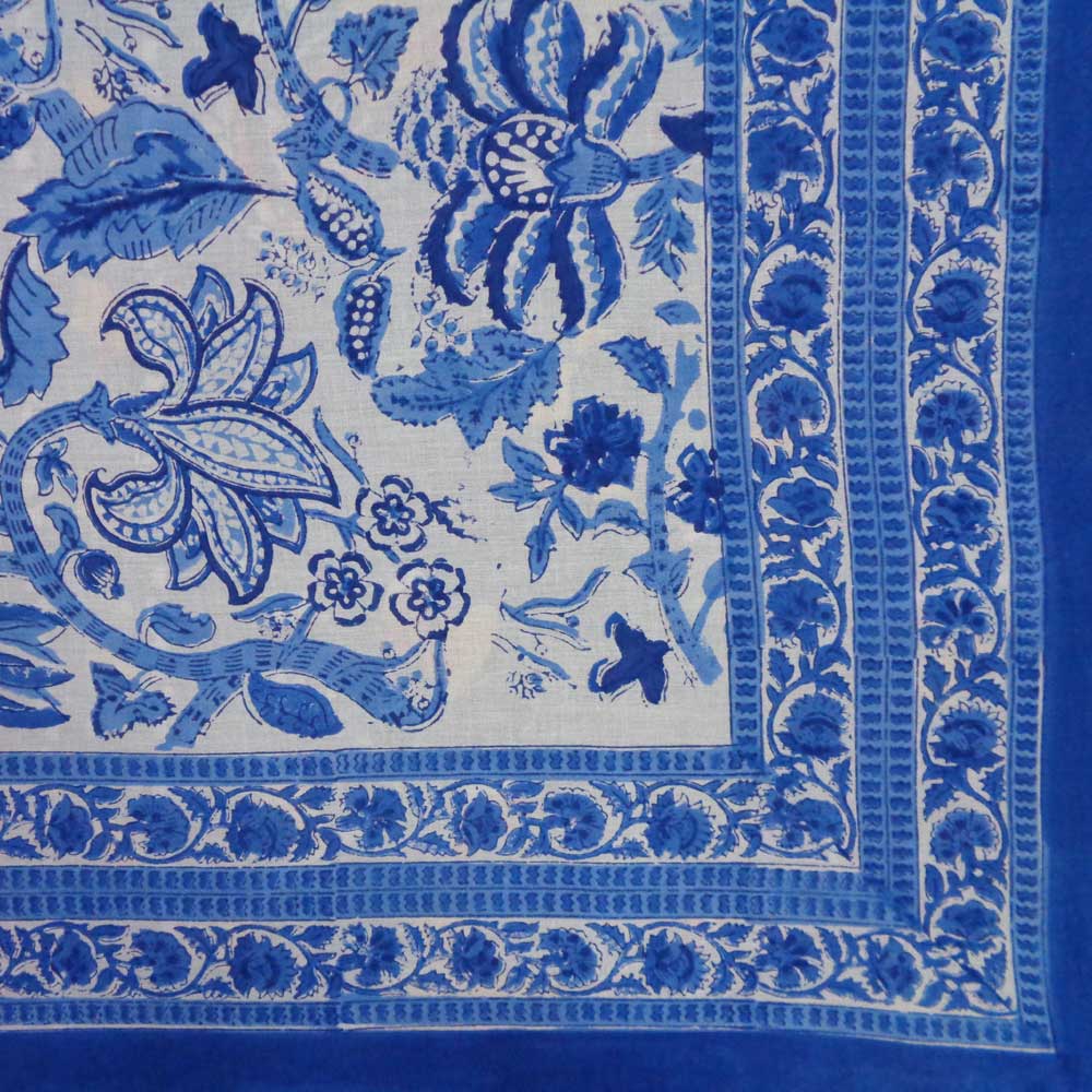 Beach Wrap Sarong Womens Swimwear Pareo Soft Cotton Hand Block Printed  Anarkali Blue Open 106795
