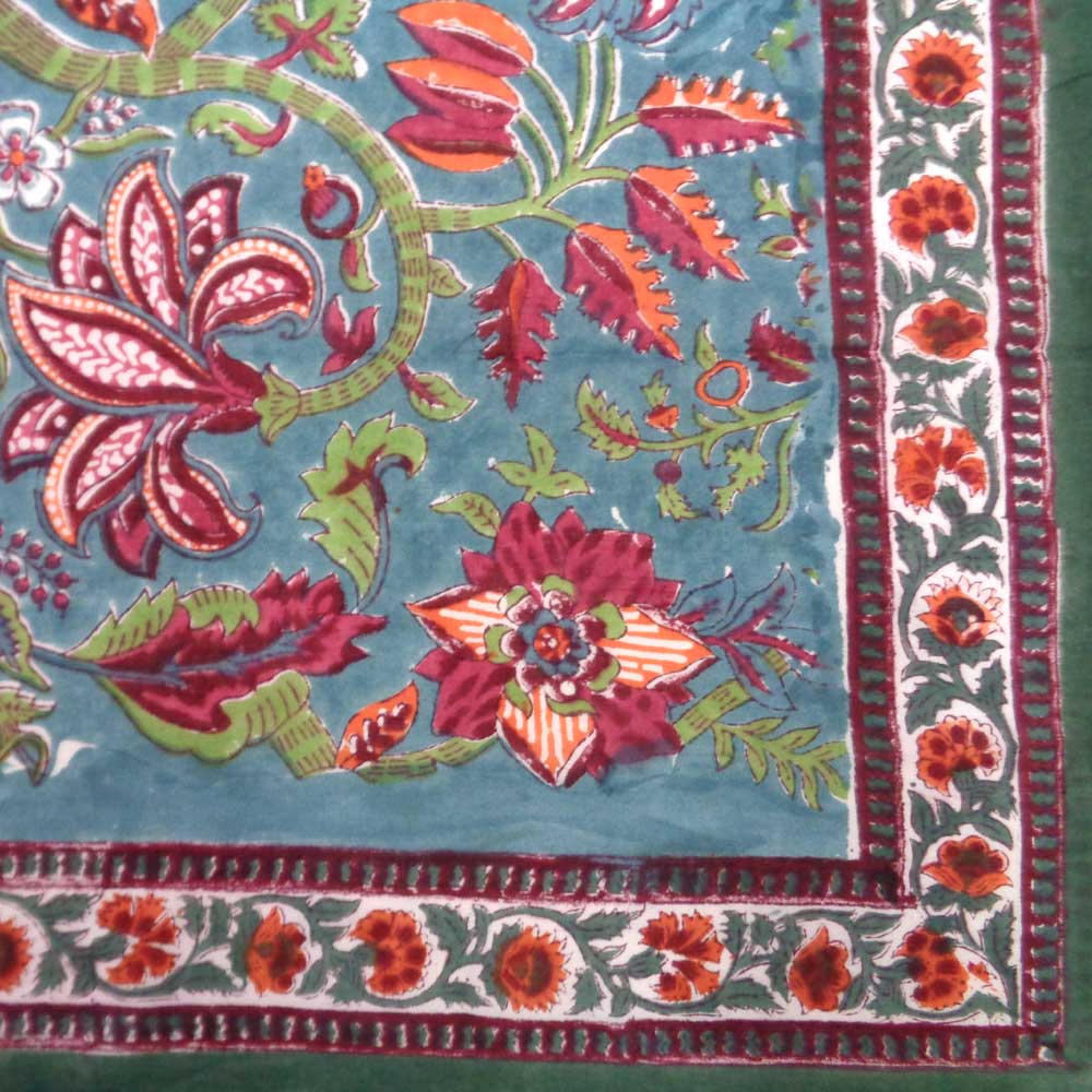 Beach Wrap Sarong Womens Swimwear Wraparound Pareo Soft Cotton Hand Block Printed Anarkali Green Gud 106821