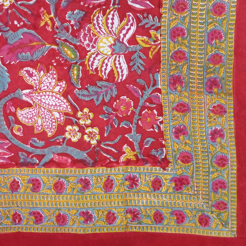 Beach Wrap Sarong Womens Swimwear Wraparound Pareo Soft Cotton Hand Block Printed Anarkali Red Gud 201397