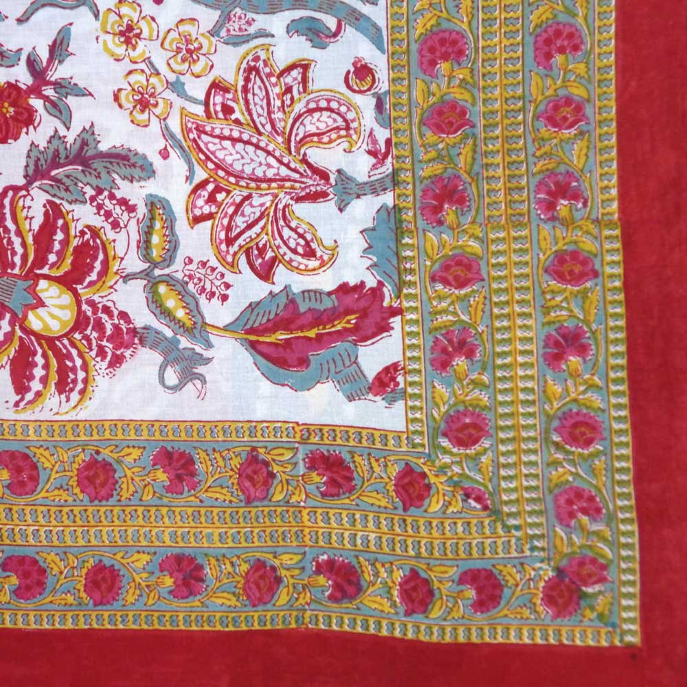 Beach Wrap Sarong Womens Swimwear Wraparound Pareo Soft Cotton Hand Block Printed Anarkali Red Open 200652