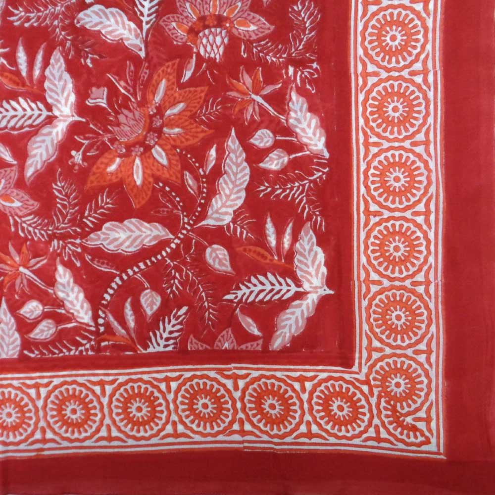 Beach Wrap Sarong Womens Swimwear Wraparound Pareo Soft Cotton Hand Block Printed Bossanova Red Gud 208858