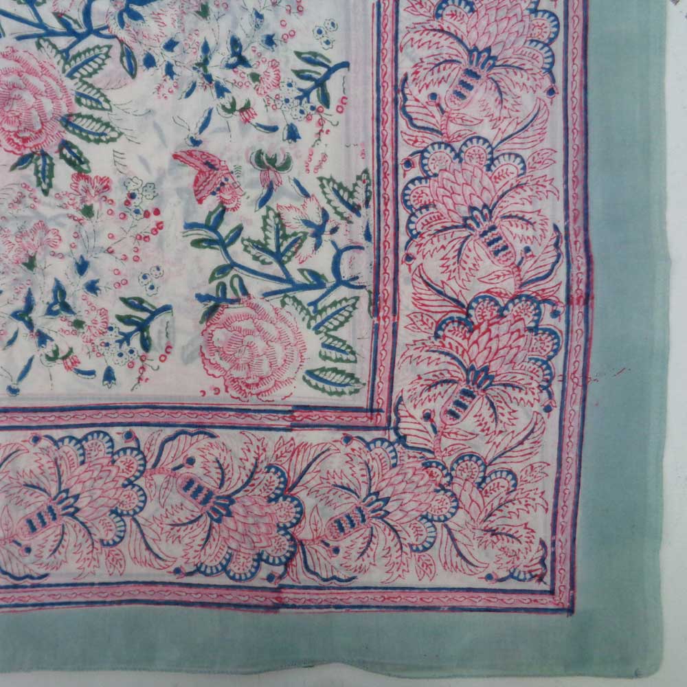 Beach Wrap Sarong Womens Swimwear Wraparound Pareo Soft Cotton Hand Block Printed Naya Gulab Open 107112