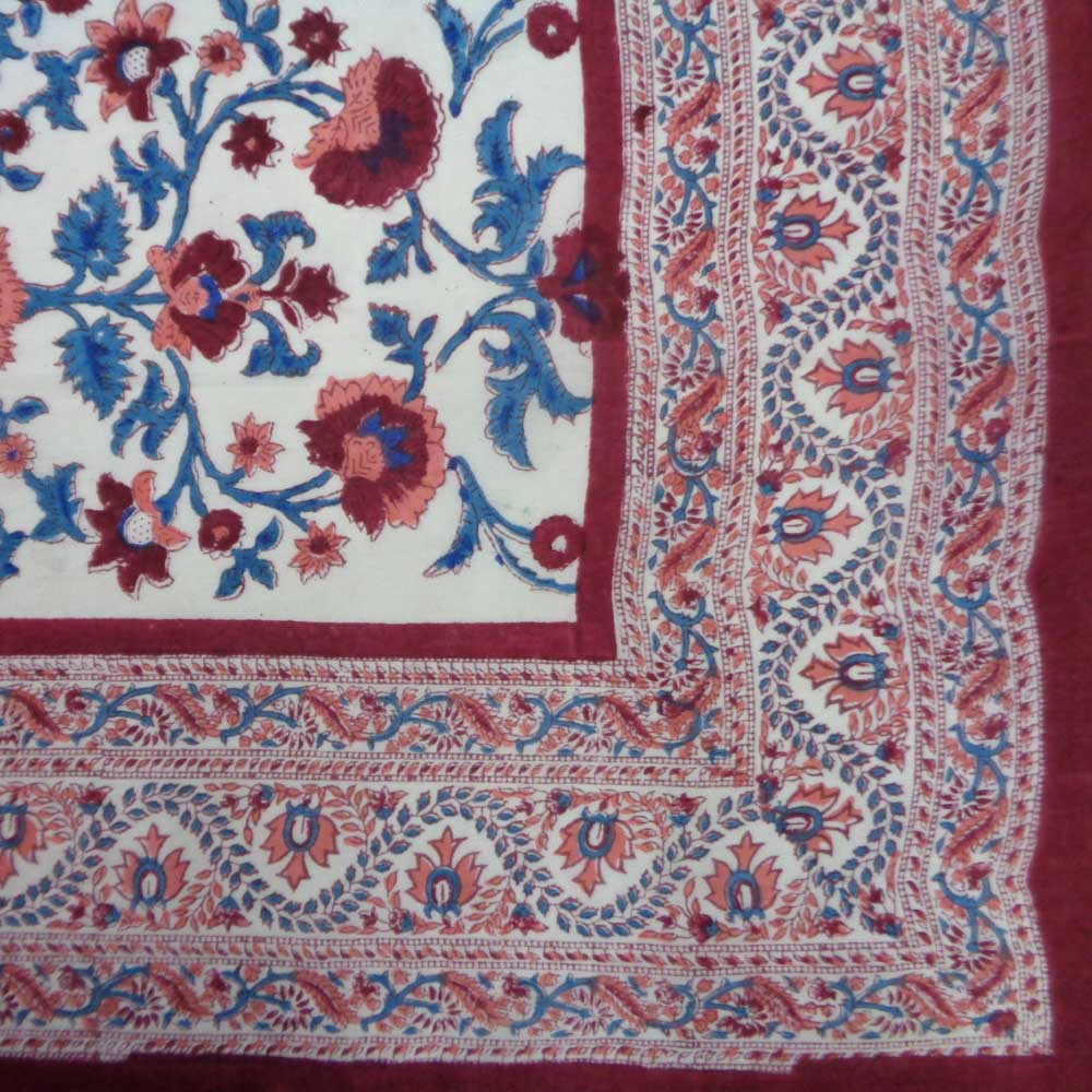 Beach Wrap Sarong Womens Swimwear Wraparound Pareo Soft Cotton Hand Block Printed Rukhsana Maroon Open 105970