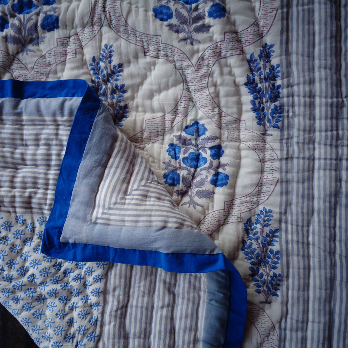 Hand Block Printed Baby Quilt Jaipur Razai Shehnaaz Boota 206961