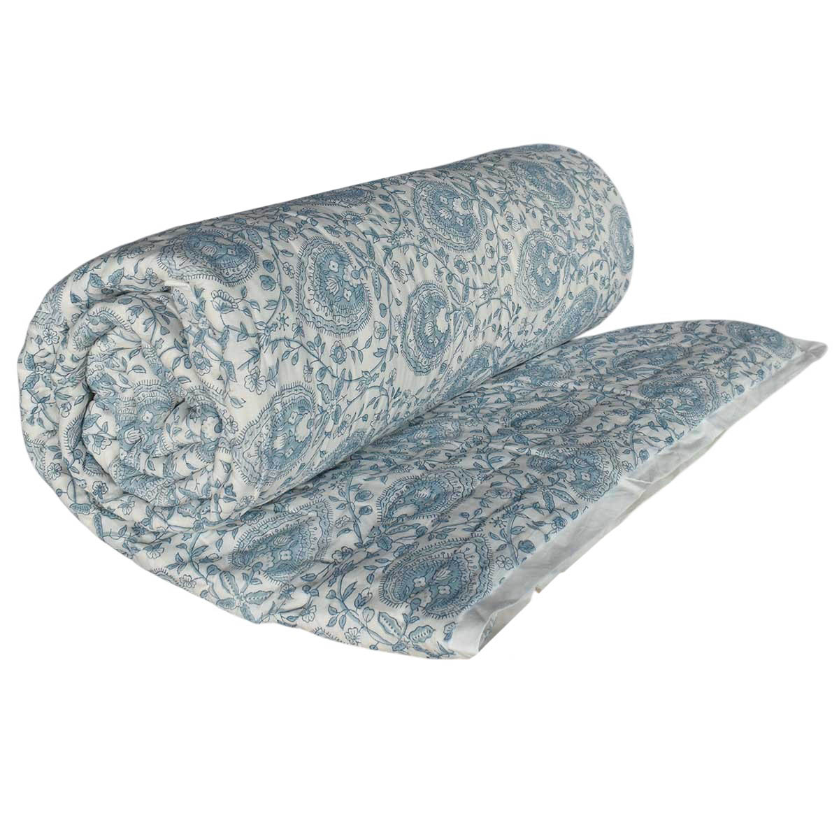 Hand Block Printed Cotton King Size Quilt 202217