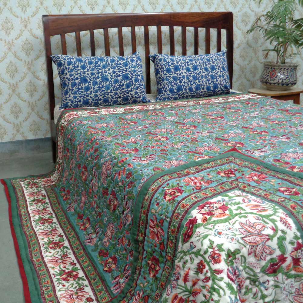 Cotton Quilt King Size Anarkali Green Gud 106821