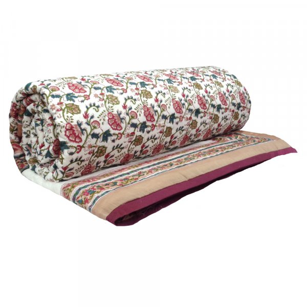 Image of Hand Block Printed Cotton King Size Quilt | Genda Bale 204998