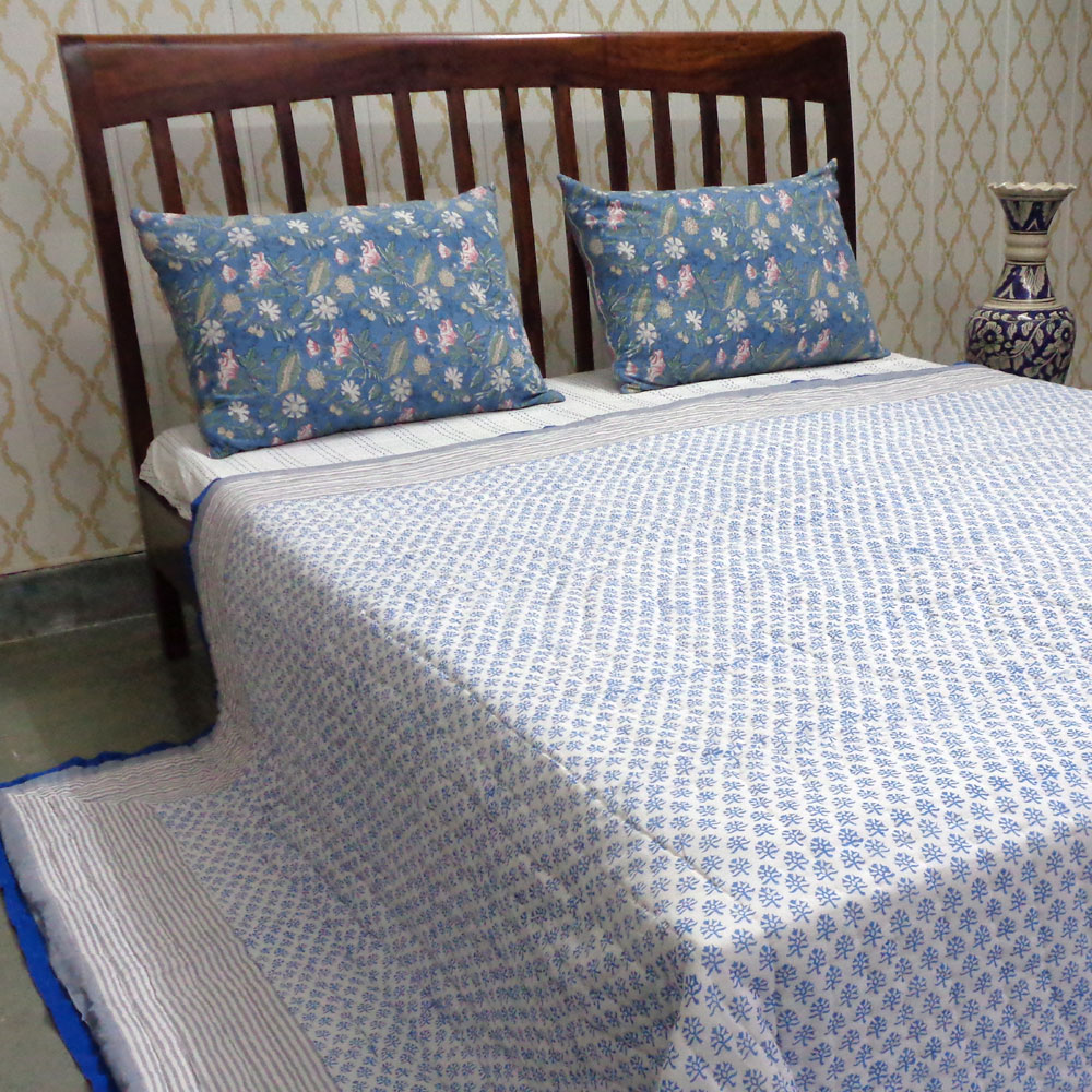 Hand Block Printed Cotton Quilt King Size Shehnaaz Boota 206961