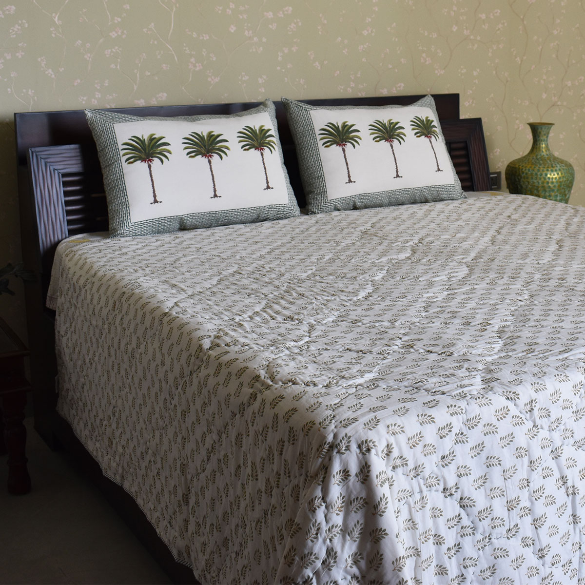 Hand Block Printed Cotton Queen Size Quilt  200705