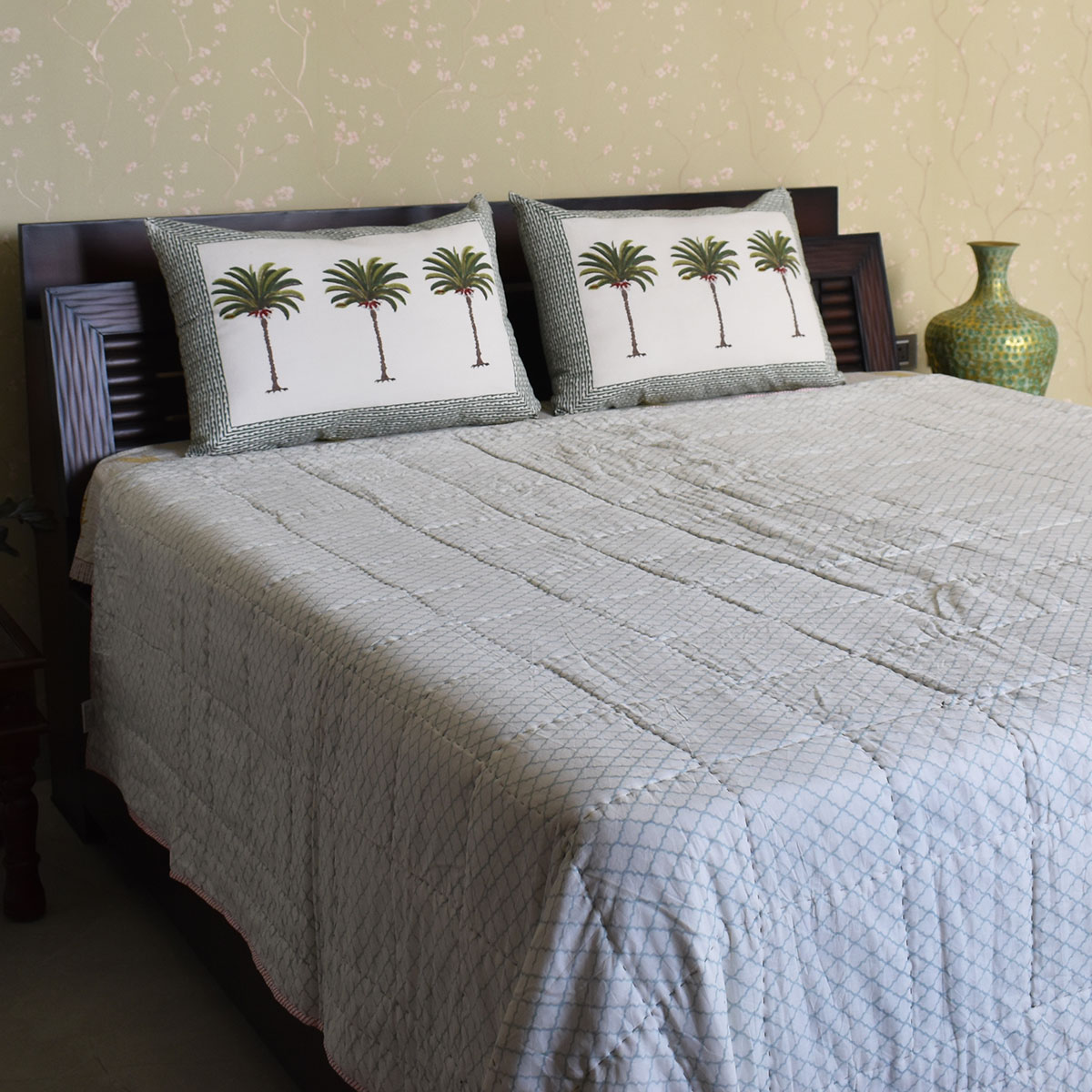 Hand Block Printed Cotton Queen Size Quilt 200738