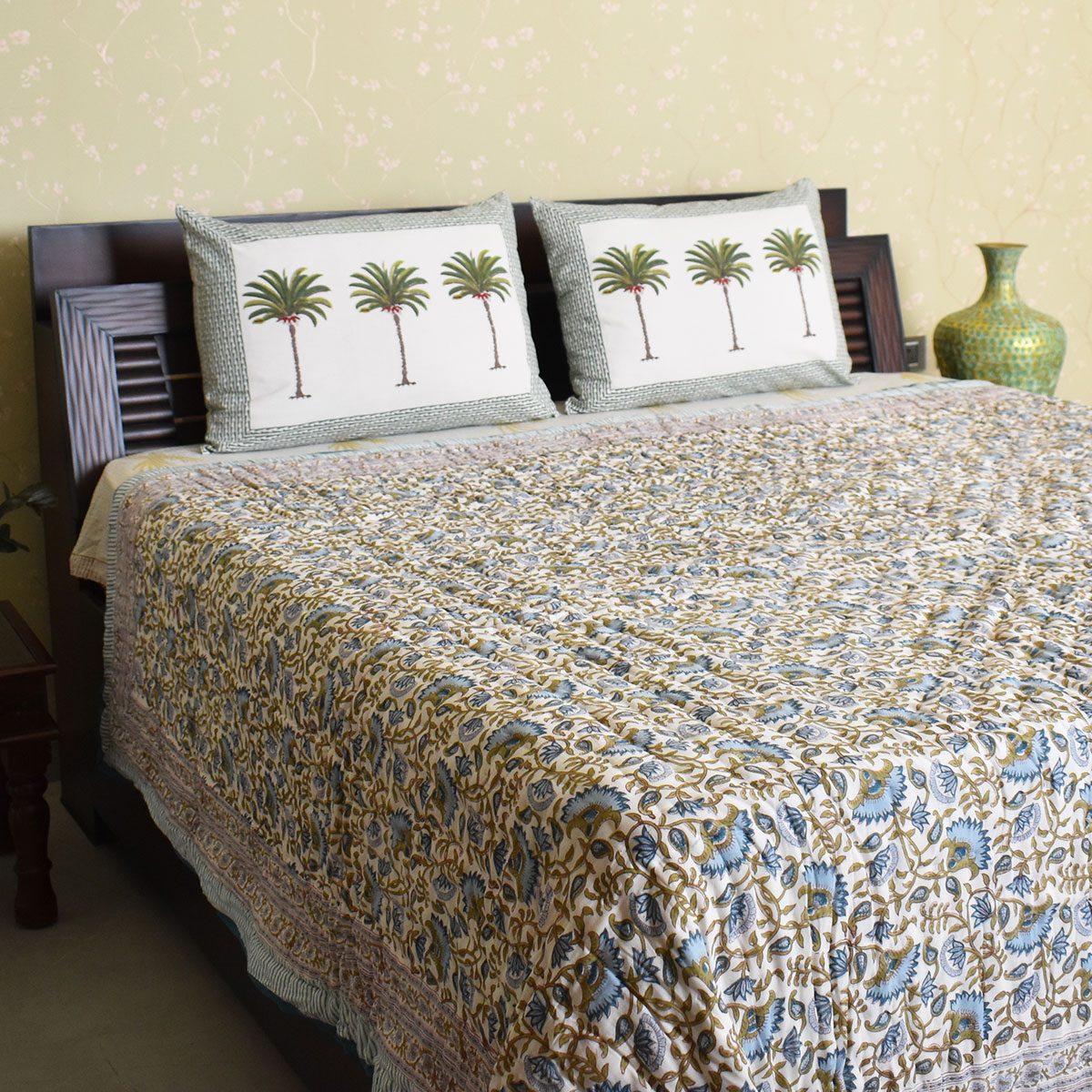 Hand Block Printed Cotton Queen Size Quilt 202524