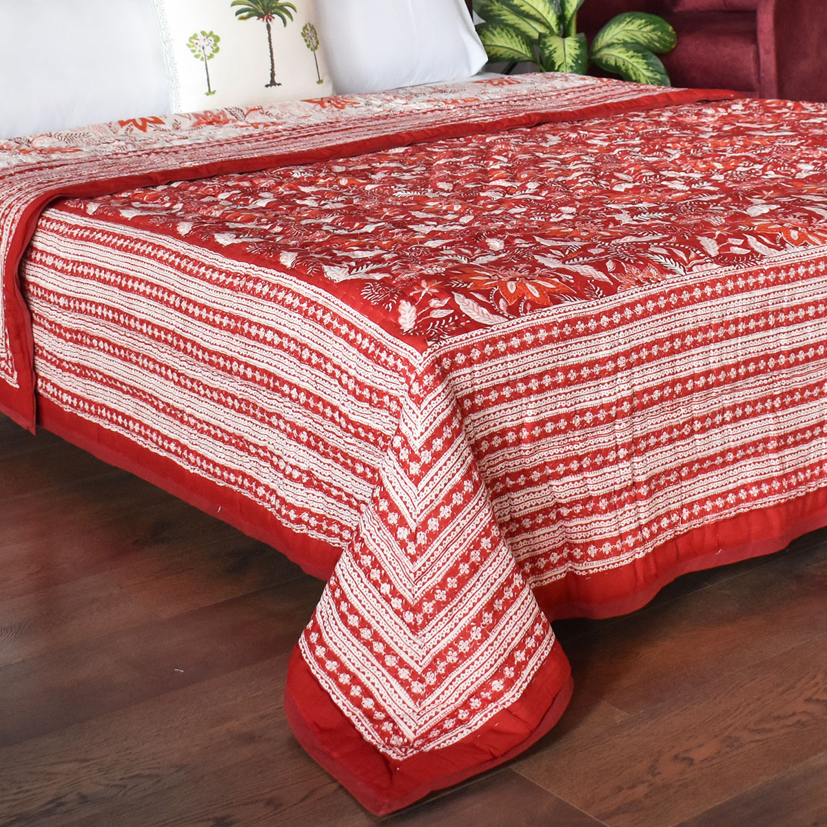 Cotton Quilt King Size Bossanova Red Gud 208858