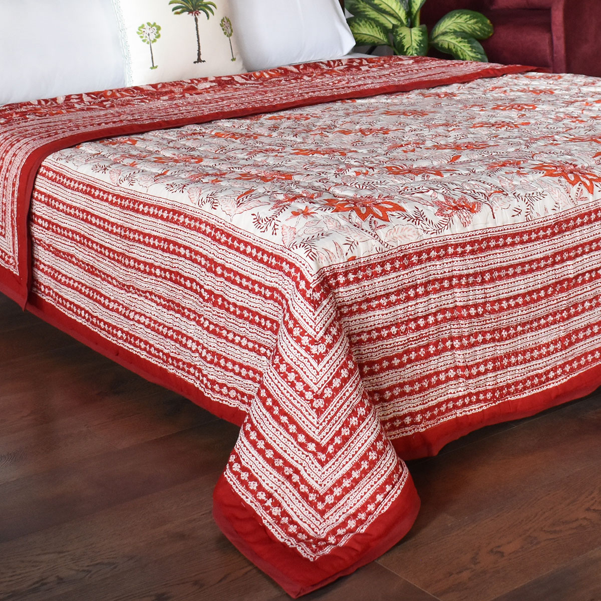 Cotton Quilt King Size Bossanova Red Gud 208858