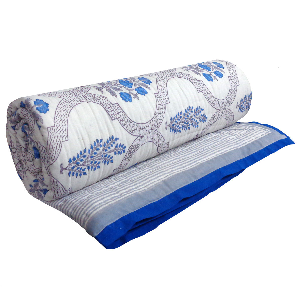 Hand Block Printed Cotton Queen Size Quilt Shehnaaz Boota 206961