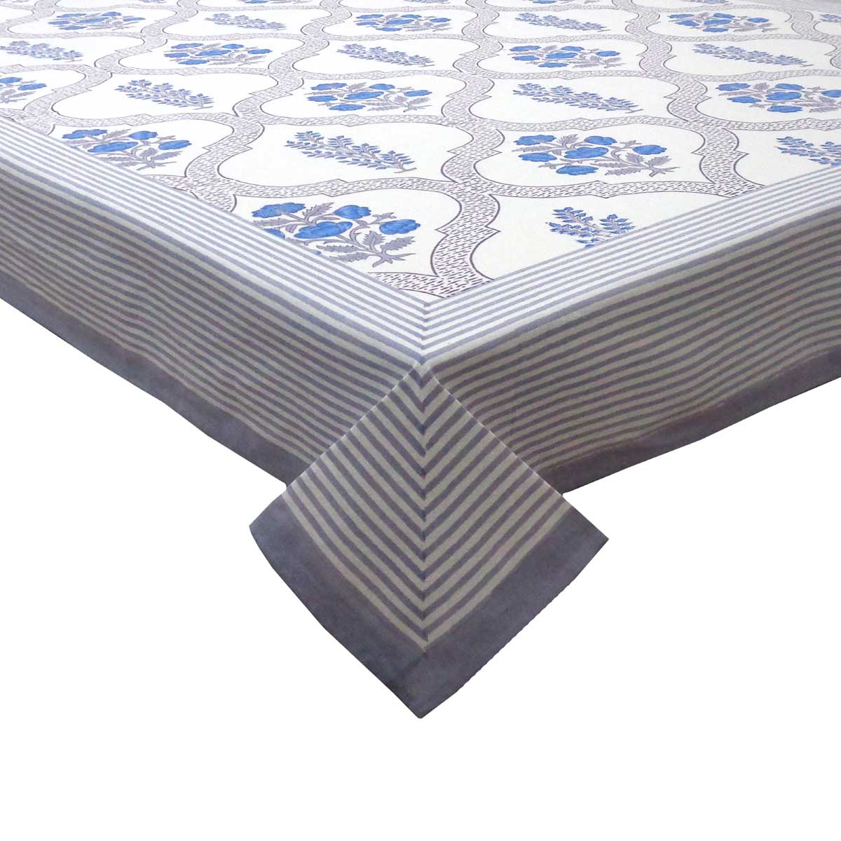 Square Tablecloth in Cotton Hand Block Printed Cotton Tablecloth 150x150 cms Shehnaaz Boota 206961