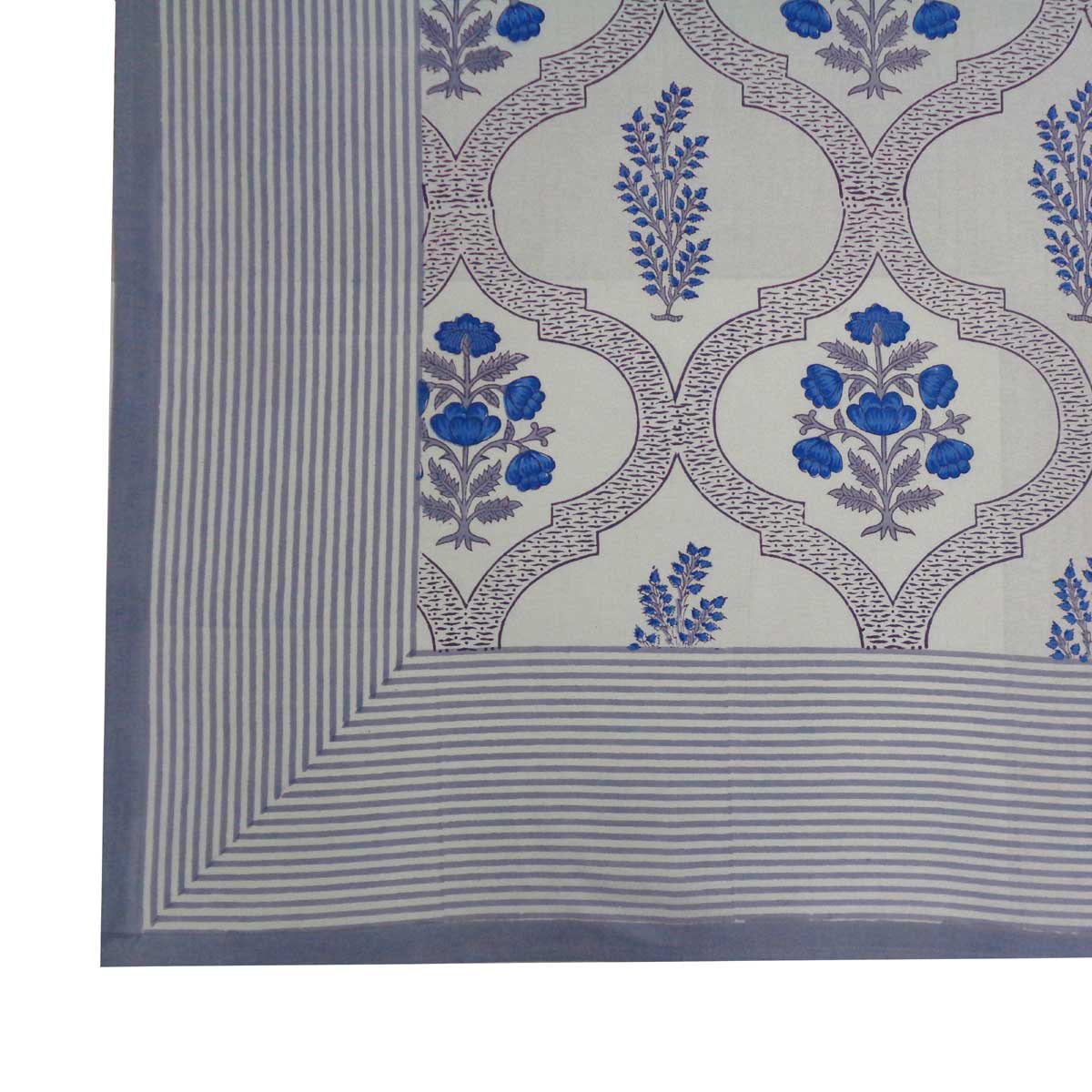 Square Tablecloth in Cotton Hand Block Printed Cotton Tablecloth 220x220 cms Shehnaaz Boota 206961