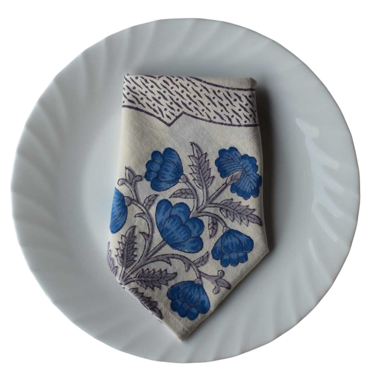 Hand Block Printed Cotton Napkin 45x45 cms Set of 4 Napkins Shehnaaz Boota 206961