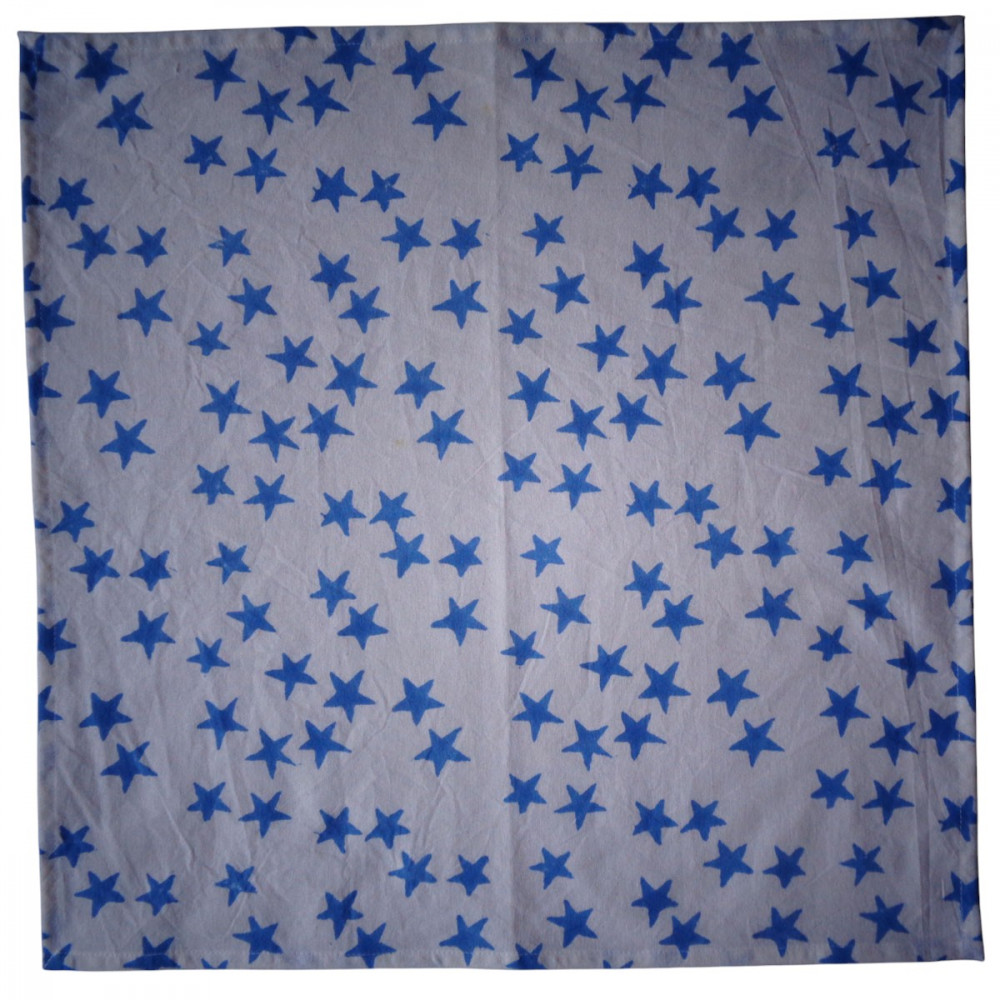 Image of 5 Yard Running Fabric Jaipur Block Printed Cotton 20 Sheeting Fabric | Star Blue 202509
