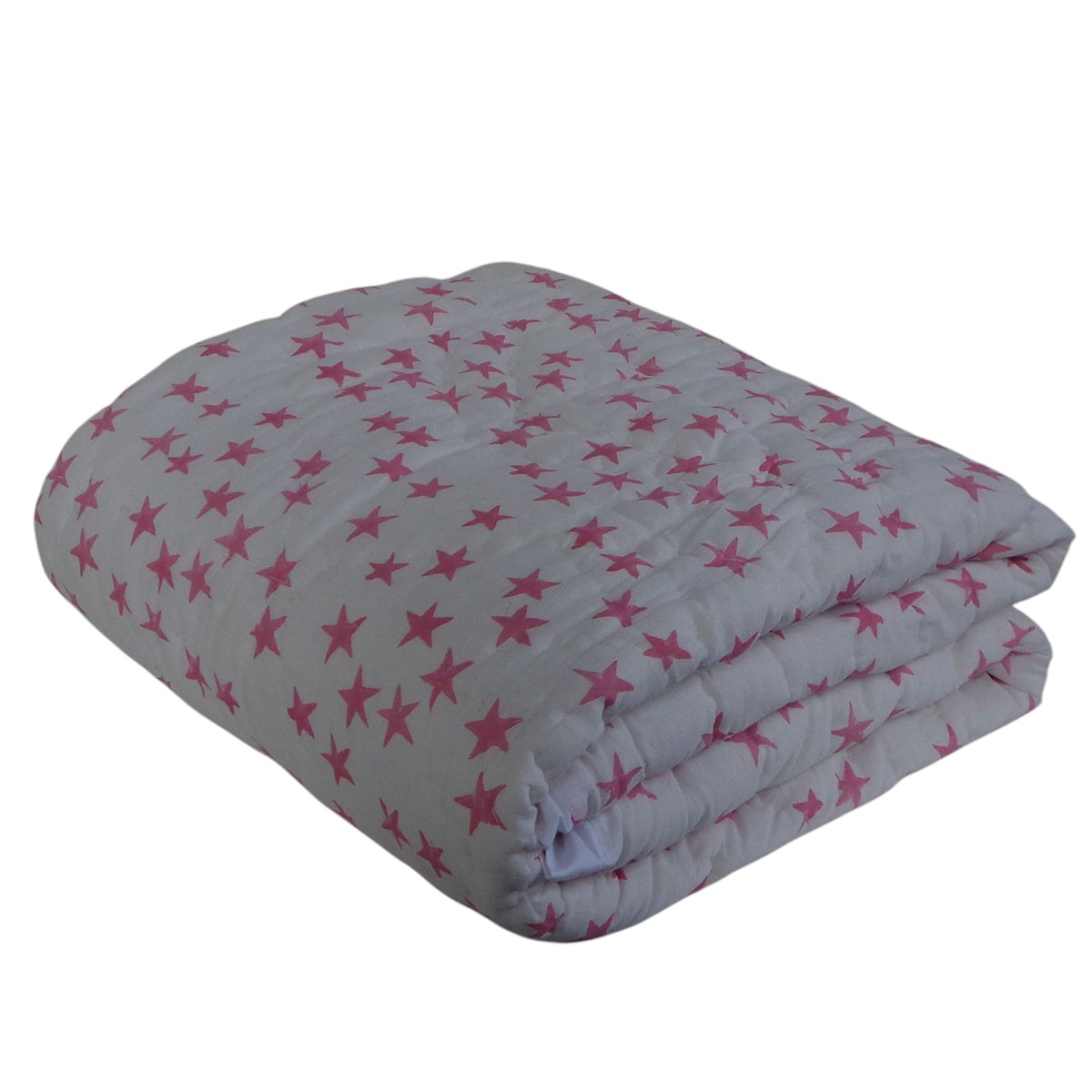 Hand Block Printed Baby Quilt Jaipur Razai Star Pink 202511