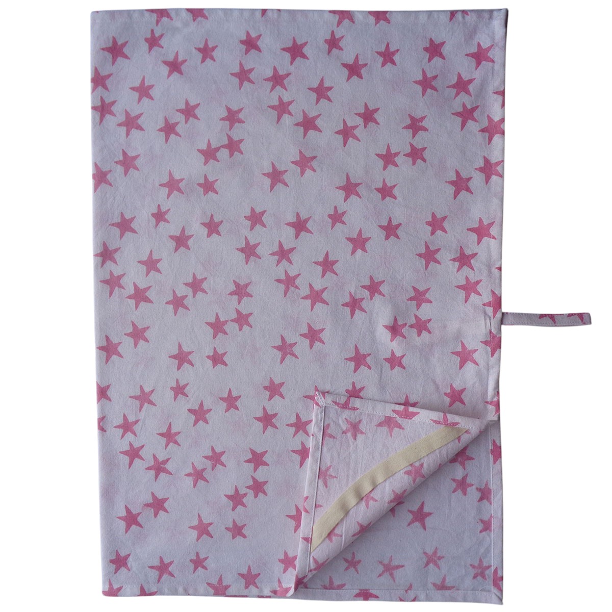 Hand Block Printed Cotton Kitchen Towels 50x70 cms Star Pink 202511