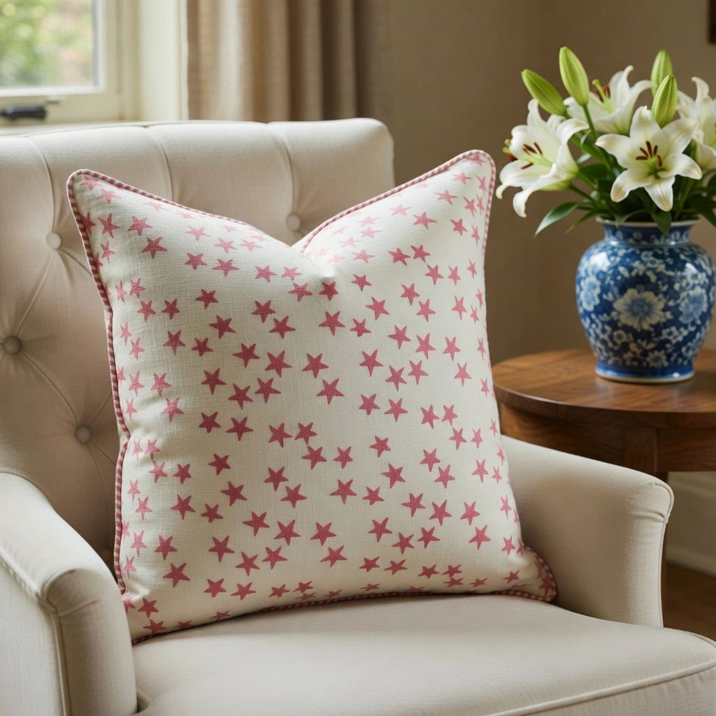 Piping Cushion Cover 50x50 cms Star Pink 202511