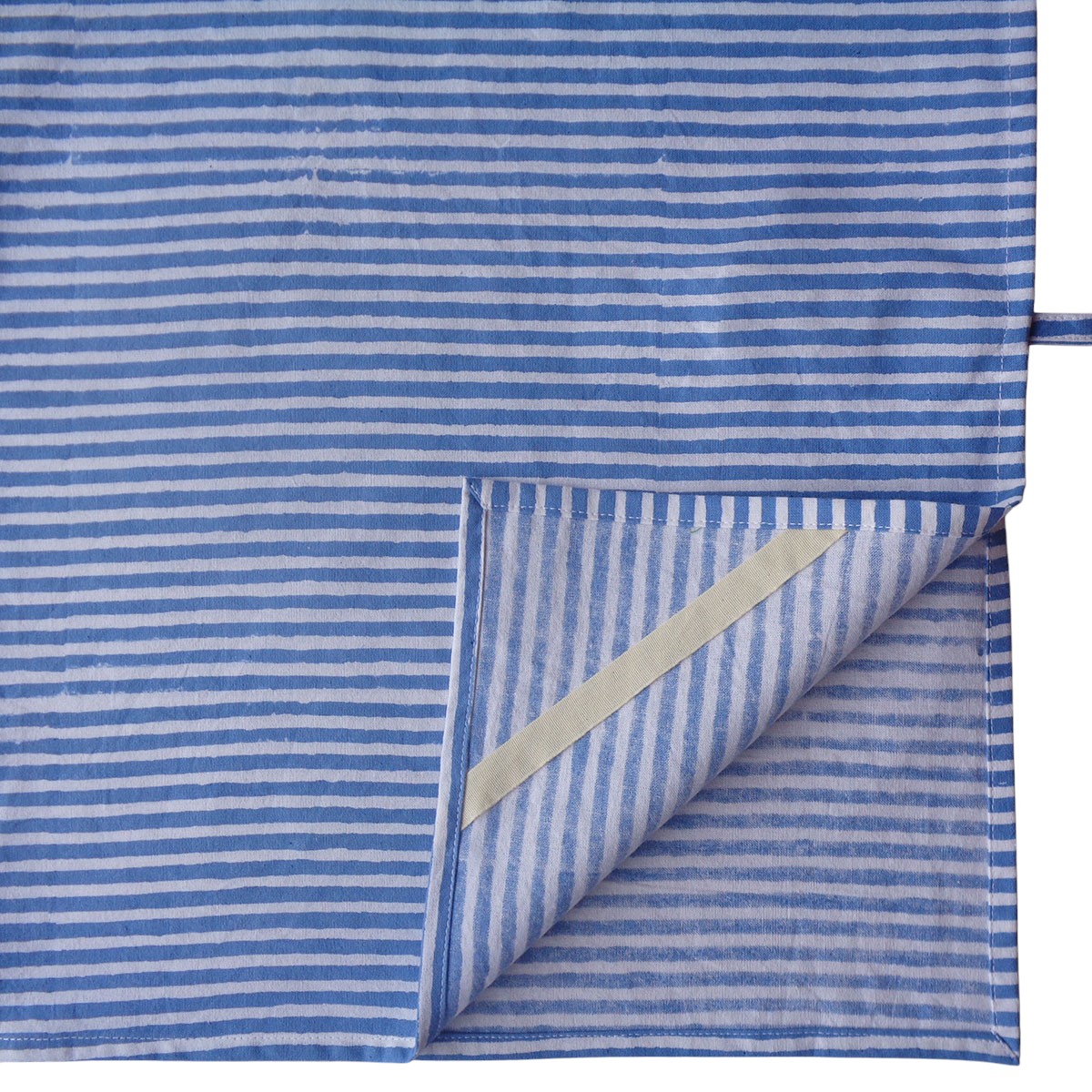 Hand Block Printed Cotton Kitchen Towels 50x70 cms Stripe Blue 202510