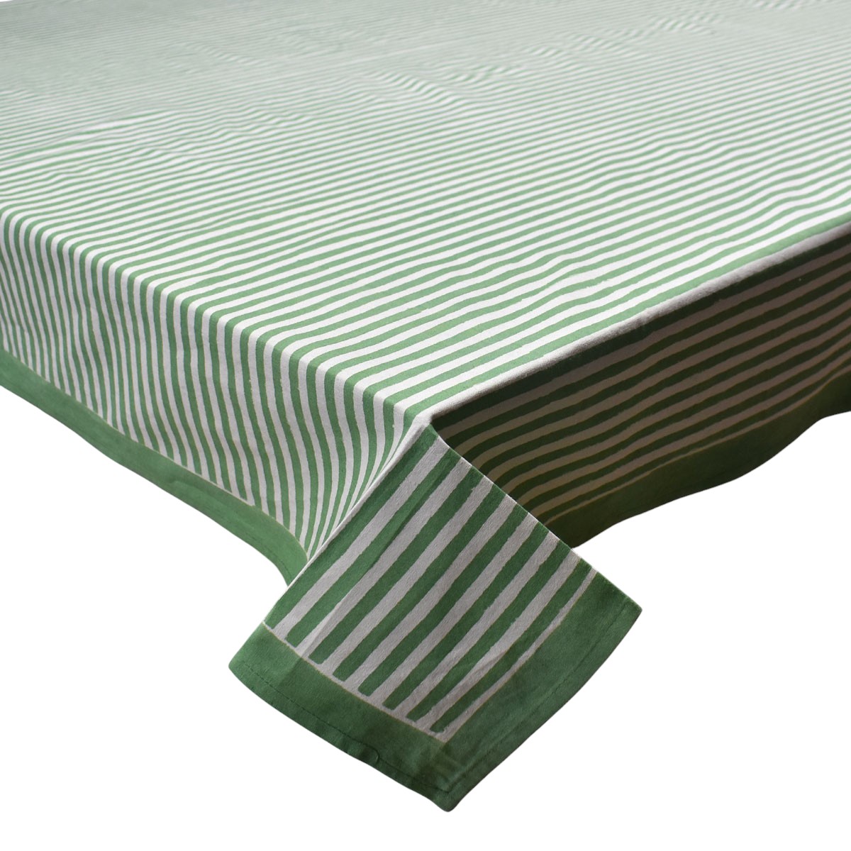 12 Seater Tablecloth  180x340 cms  Stripe Green Olive 202529