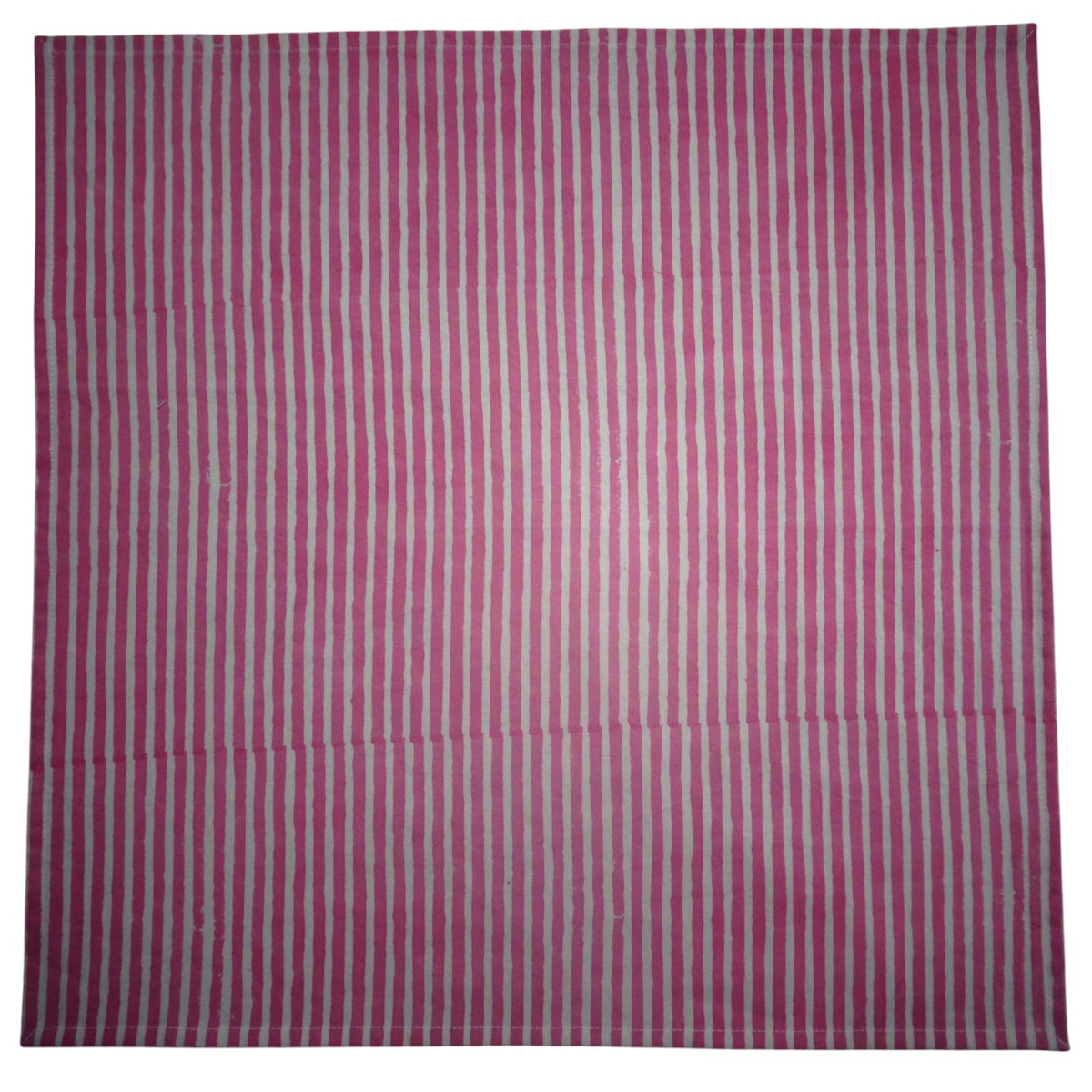 Hand Block Printed Cotton Napkin 45x45 cms Set of 4 Napkins Stripe Pink 202512
