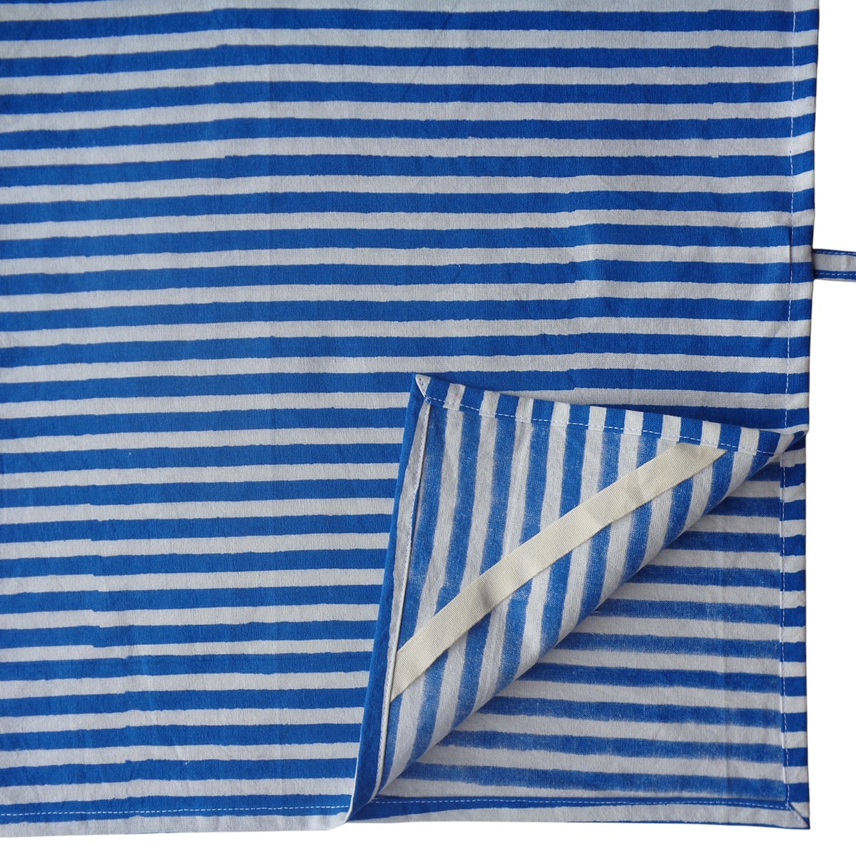 Hand Block Printed Cotton Kitchen Towels 50x70 cms Stripes Navy 202519
