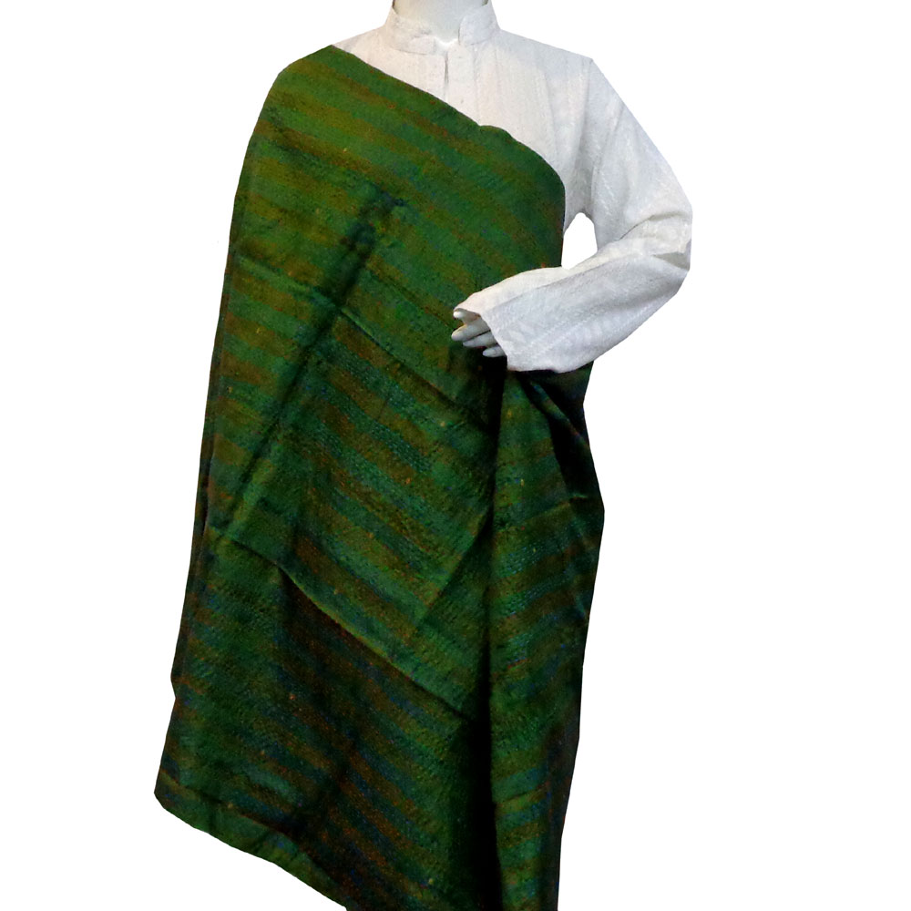 Hand Embroidered Cotton Kantha Silk Stole Reversible 204979