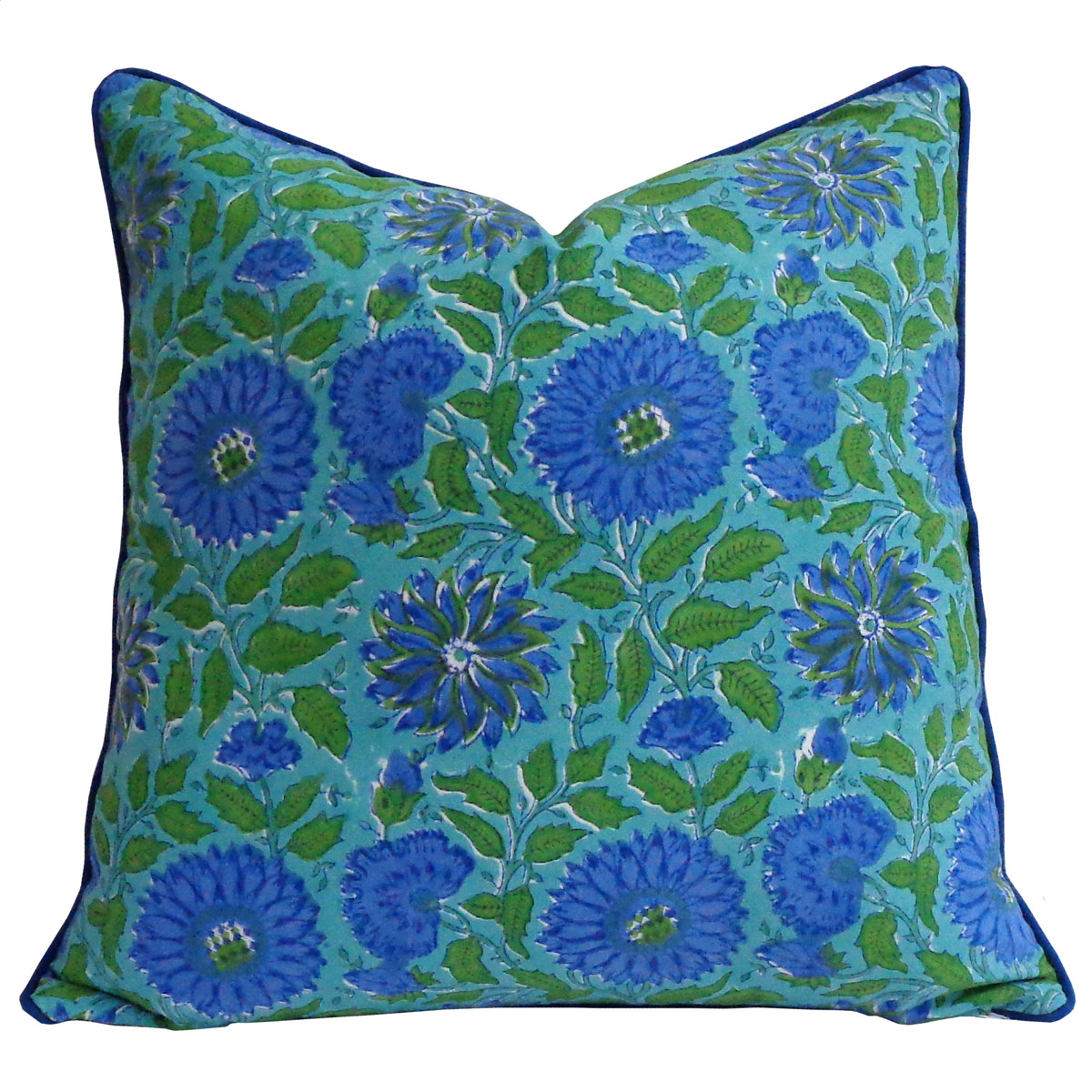 Piping Cushion Cover 50x50 cms Surajmukhi Blue Gud 106164