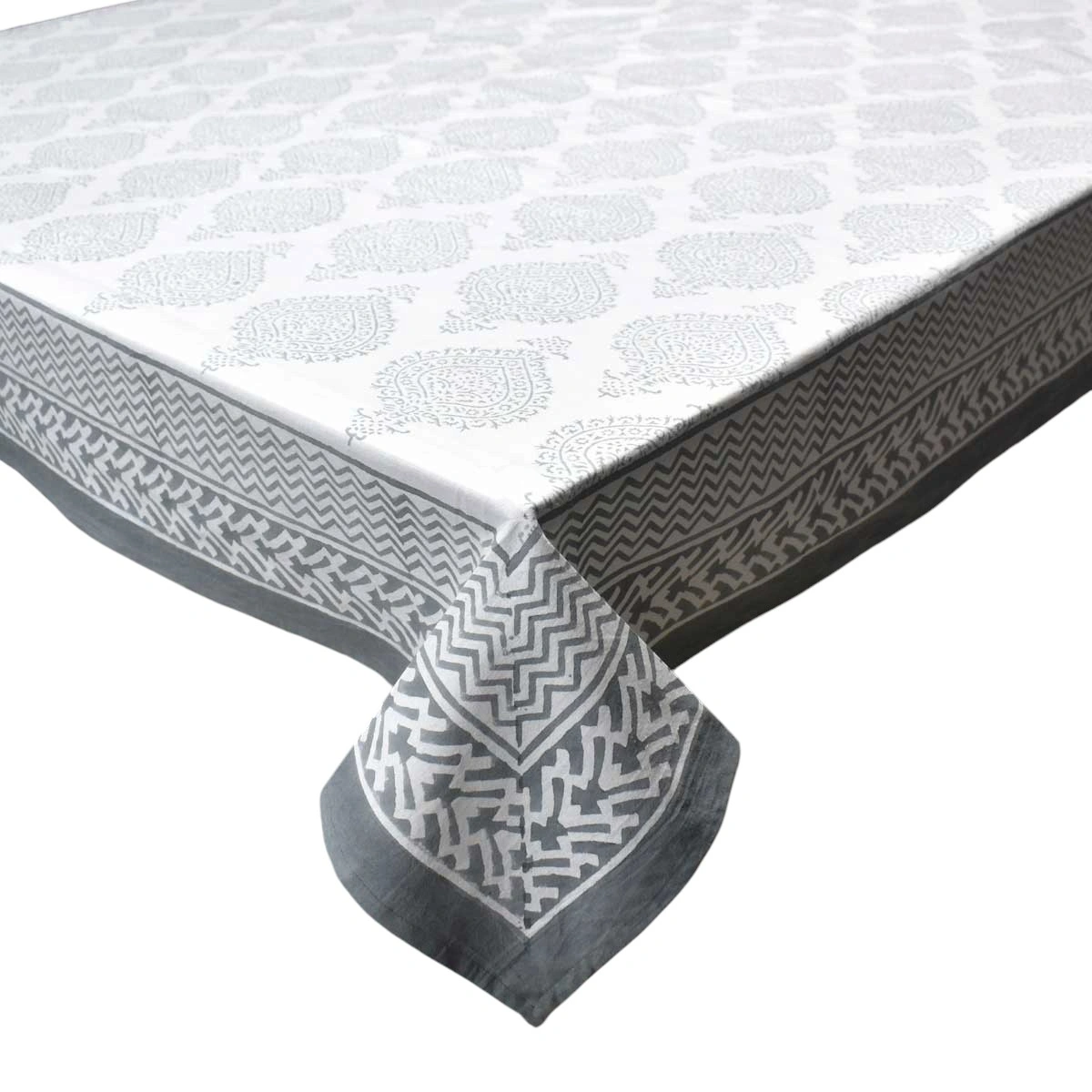 10 Seater Tablecloth 180x270 cms Taj Patti Grey 271023