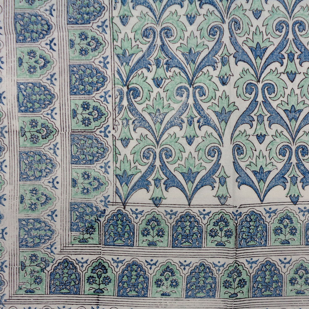 Wood Block Printed Handmade Tablecloth 150x220 cms  909601