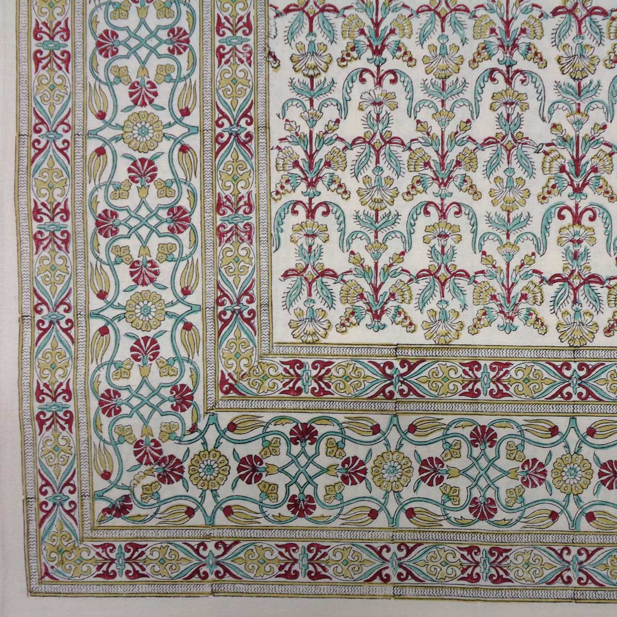 Wood Block Printed Handmade Tablecloth 150x220 cms  100016