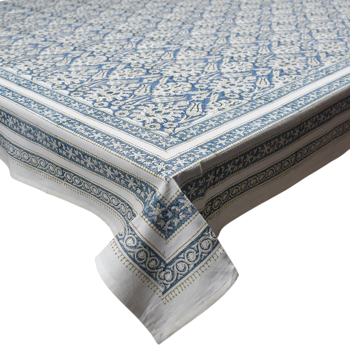 Wood Block Printed Handmade Tablecloth 150x220 cms   200897