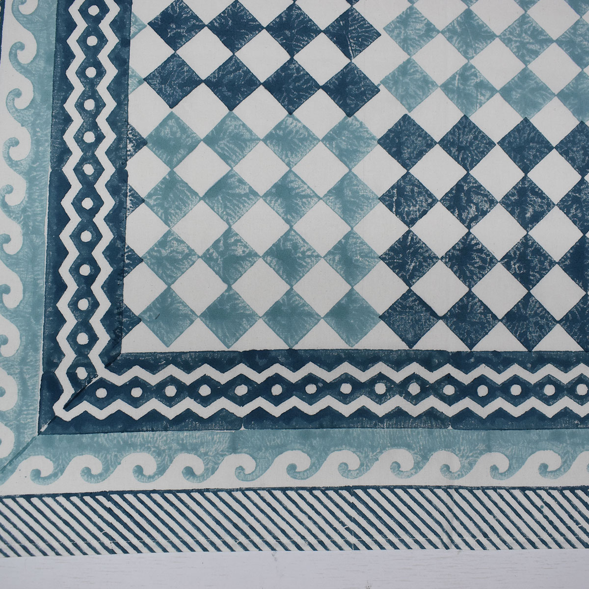 Wood Block Printed Handmade Tablecloth 150x220 cms  200905